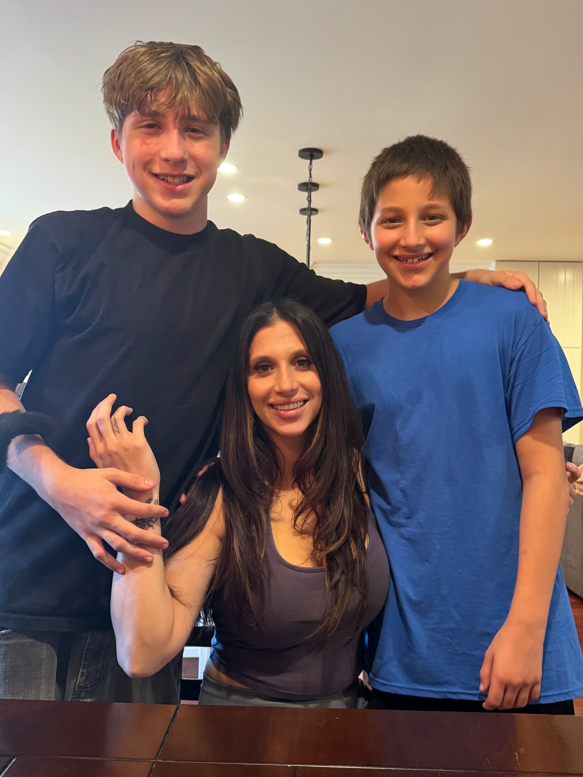 Rae with Aiden and Carter